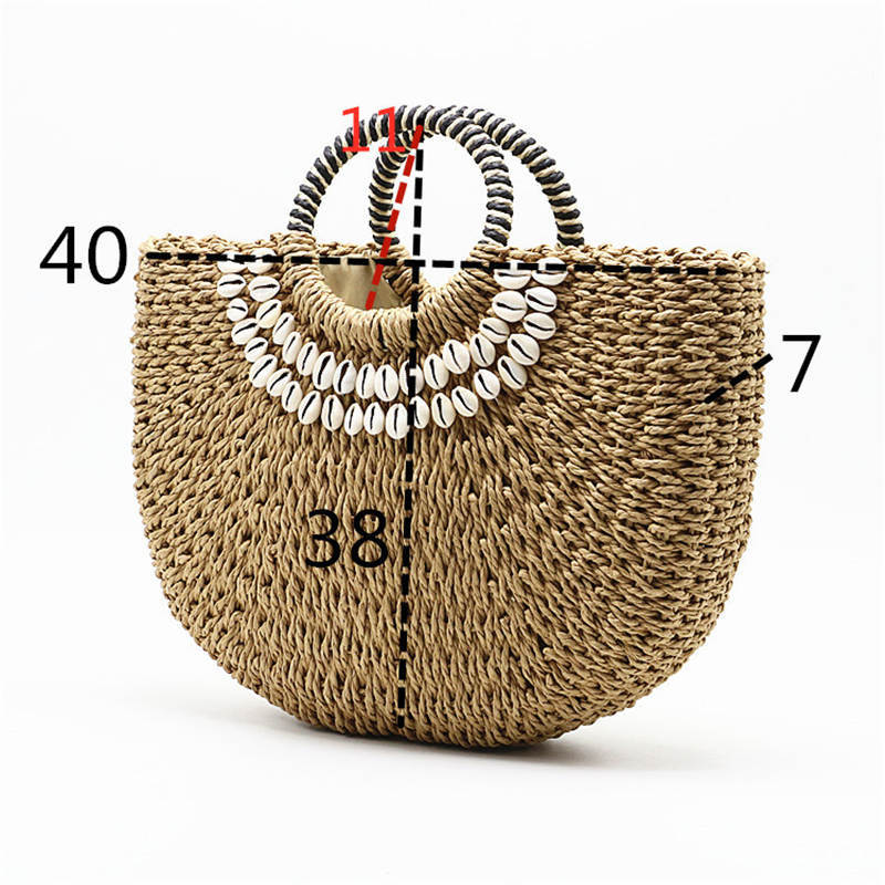 Hand-stitched shell bag round bucket bag