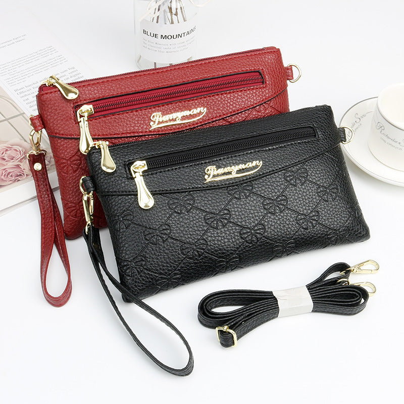 Bags Women's Fashion New Women's Small Bag Crossbody Bag Casual Embossed Soft Material Women's Clutch Mobile Phone Coin Purse