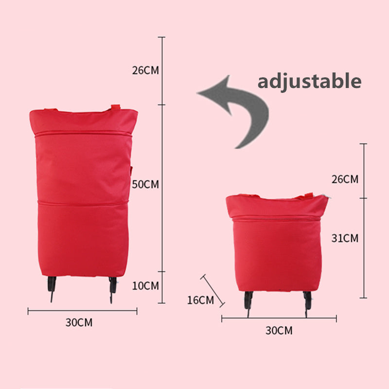 Hand bag shopping cart, folding towing bag retractable
