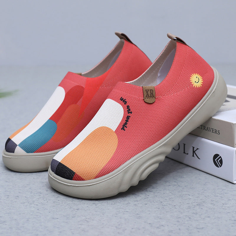 Women's Trendy Painted Casual Shoes Soft Bottom Soft Surface Platform