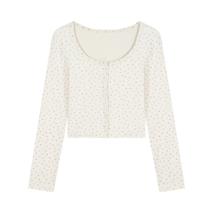 Cute Bear Printed Camisole Women's Lace Cardigan