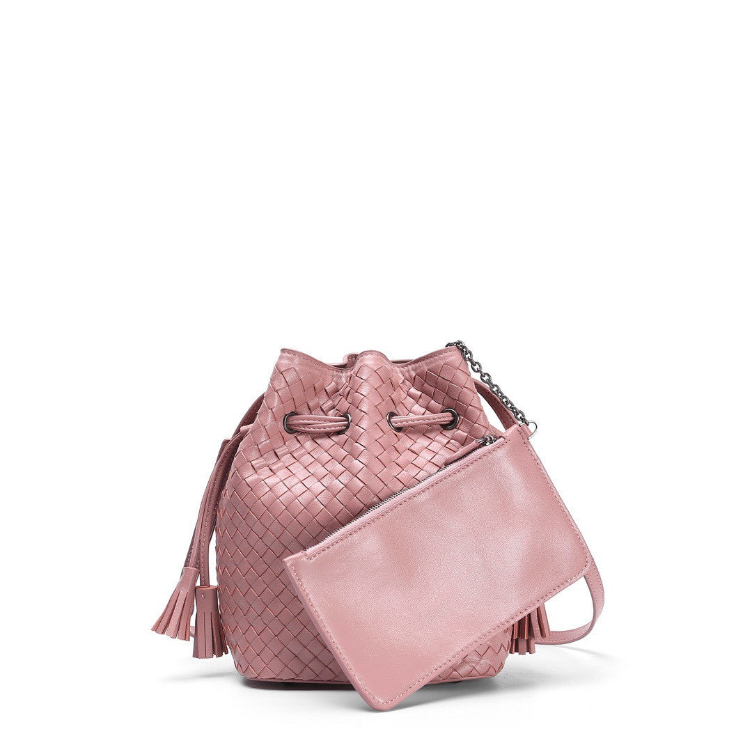 Sheepskin Hand Woven Vintage Bucket Bag