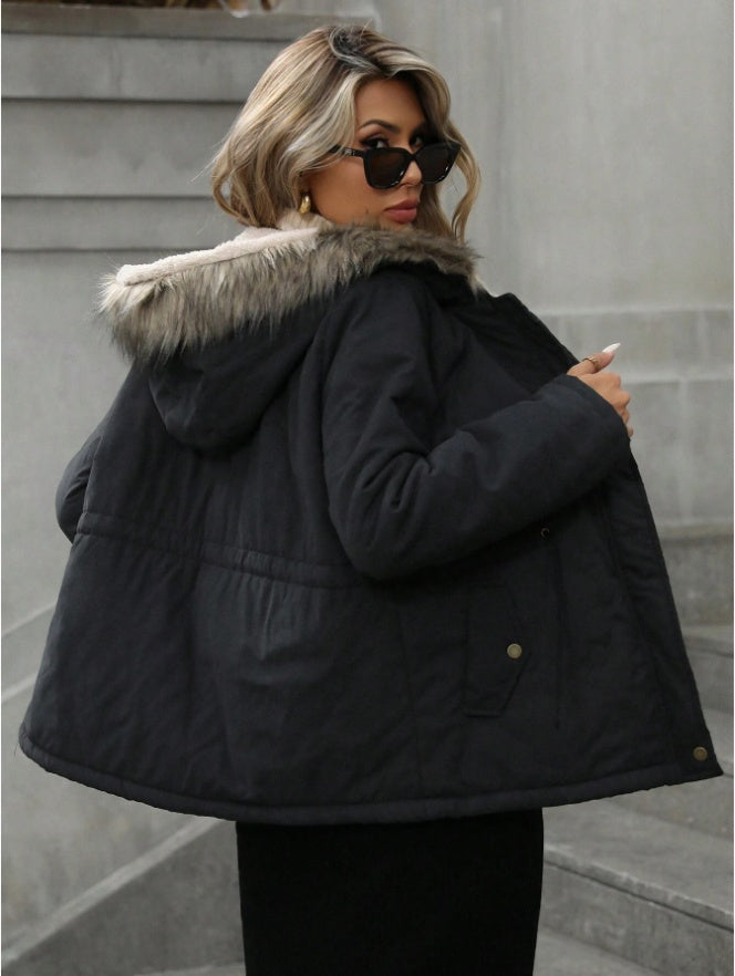 Aveloria Hooded Cinched Waist Casual ParkaPadded Insulated Polyfill Synthetic Insulation Winter Coat