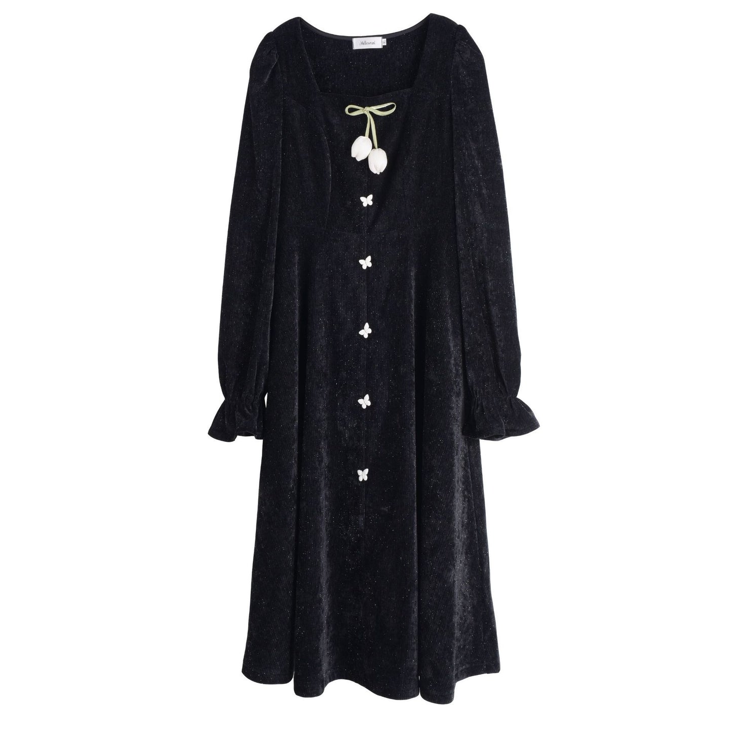 Women's Square Collar Three-dimensional Tulip Dress