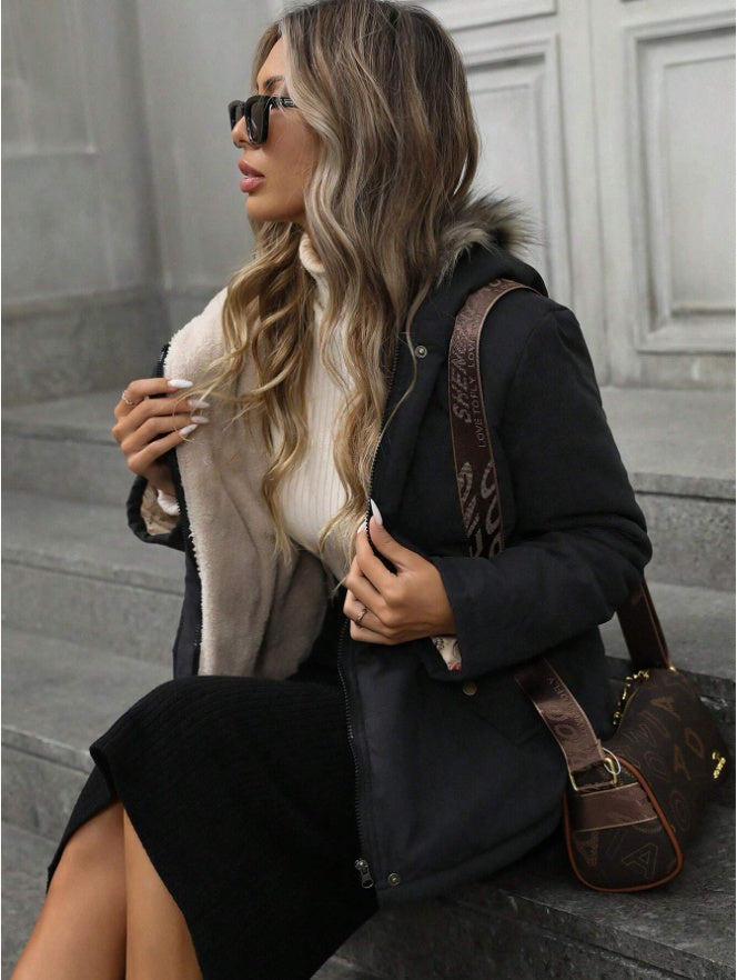 Aveloria Hooded Cinched Waist Casual ParkaPadded Insulated Polyfill Synthetic Insulation Winter Coat