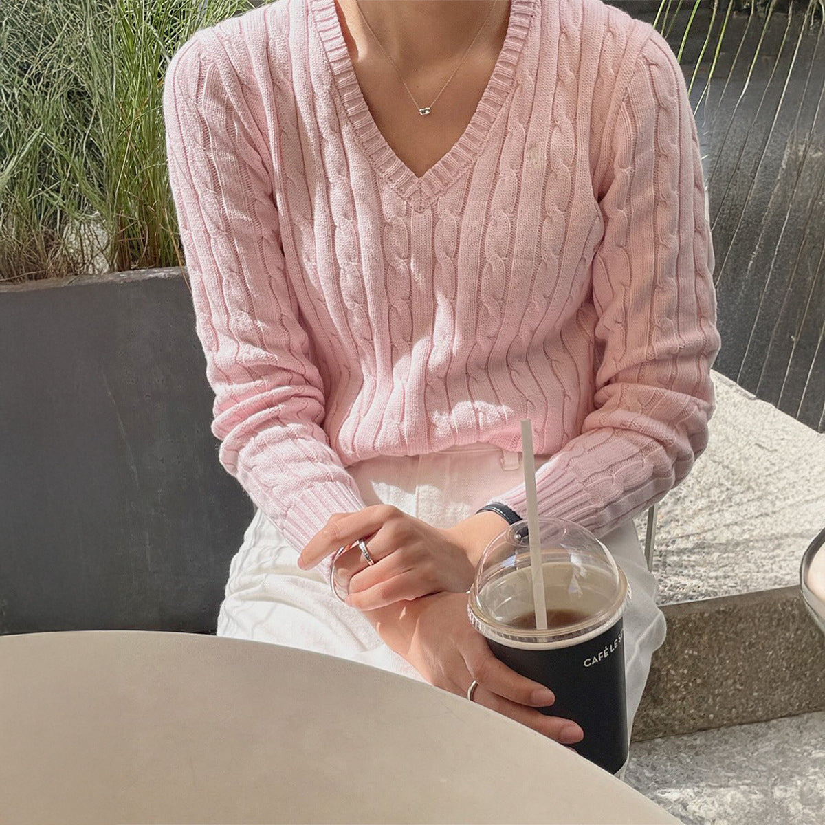 Casual Solid Color Base Sweater Woolen Women