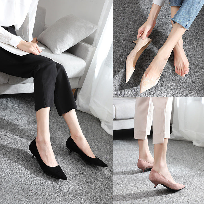 Black High Heels Women's Stiletto Work Shoes