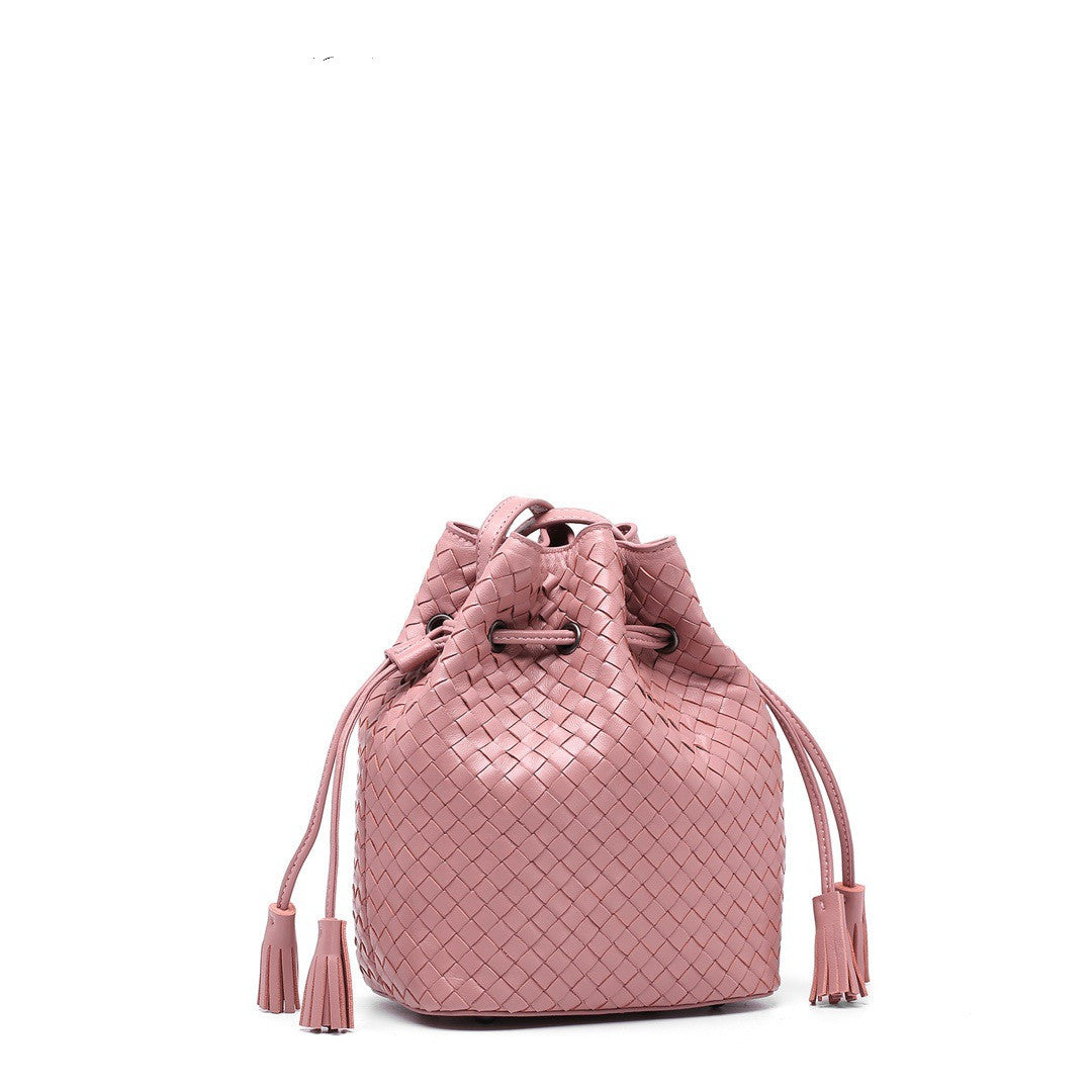 Sheepskin Hand Woven Vintage Bucket Bag
