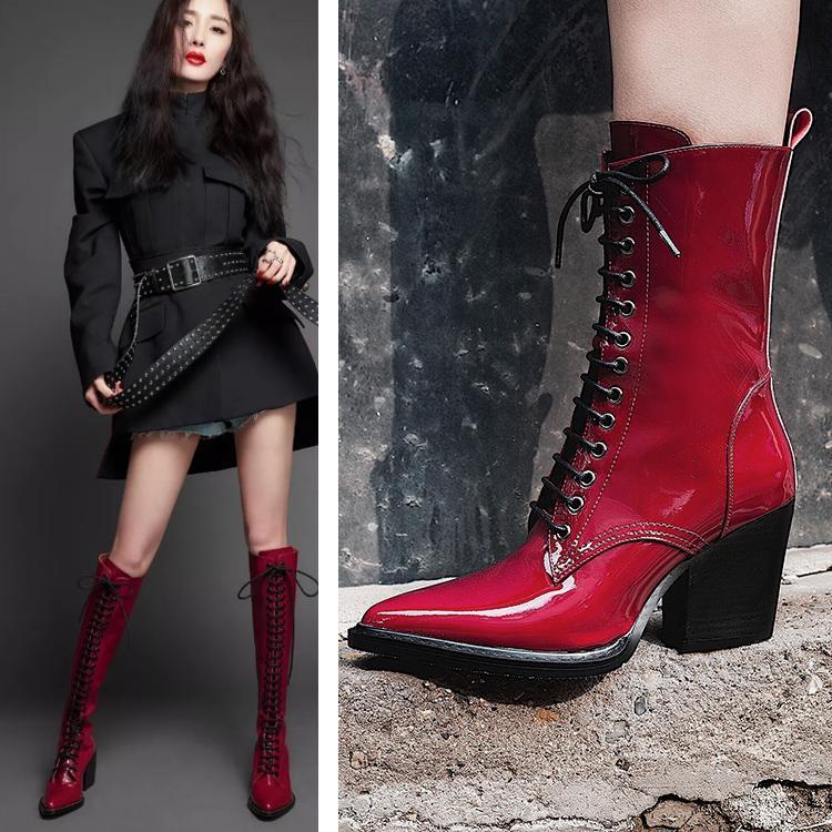 Ladies pointed toe lace high heels