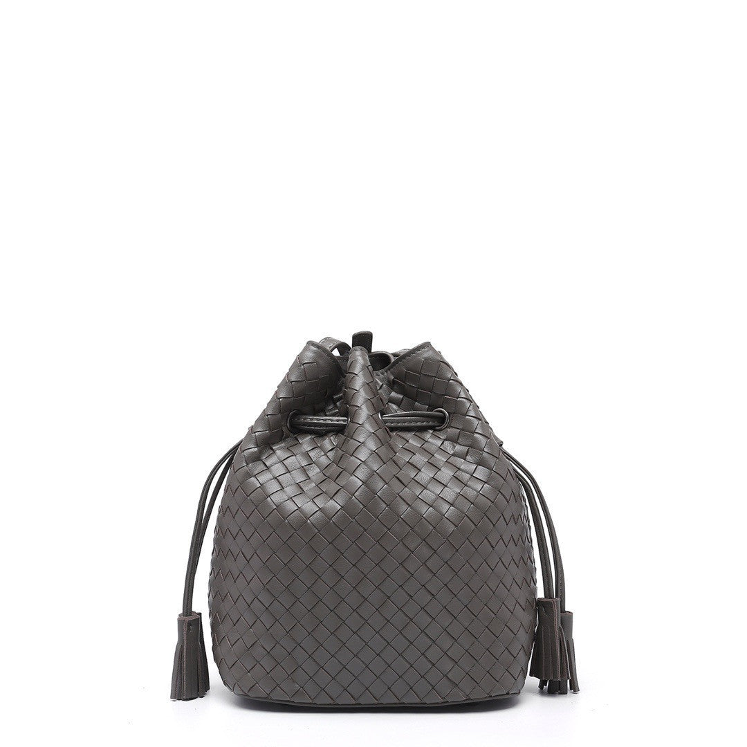 Sheepskin Hand Woven Vintage Bucket Bag