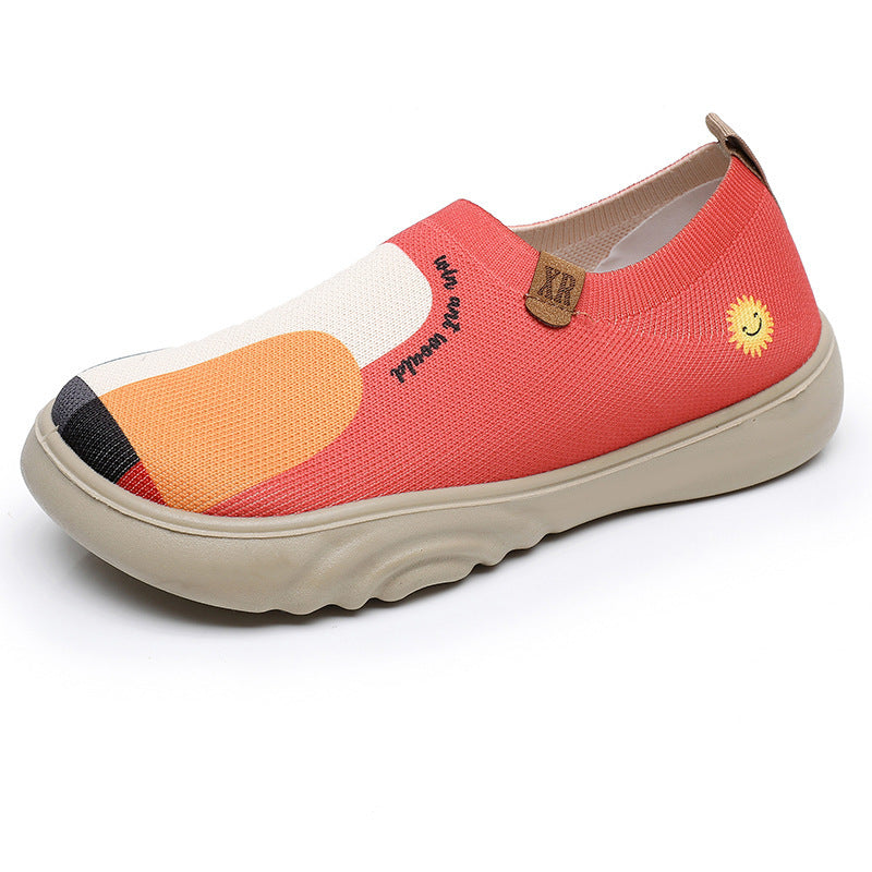 Women's Trendy Painted Casual Shoes Soft Bottom Soft Surface Platform