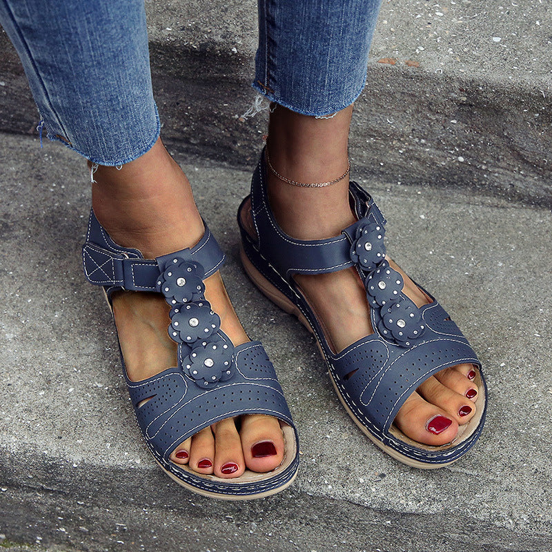 Flower platform sandals beach shoes