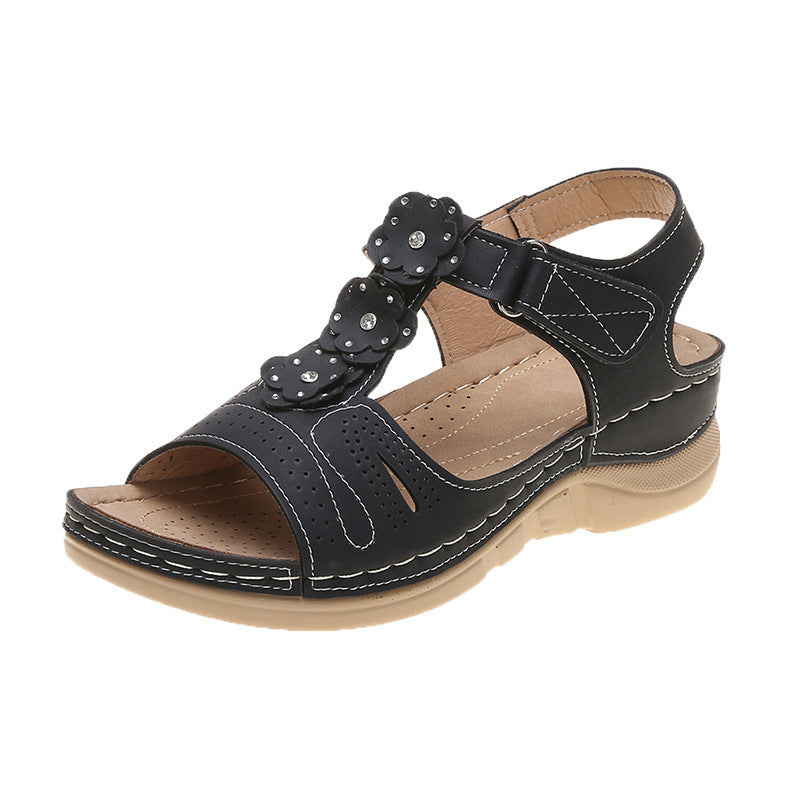 Flower platform sandals beach shoes