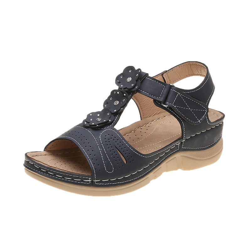 Flower platform sandals beach shoes