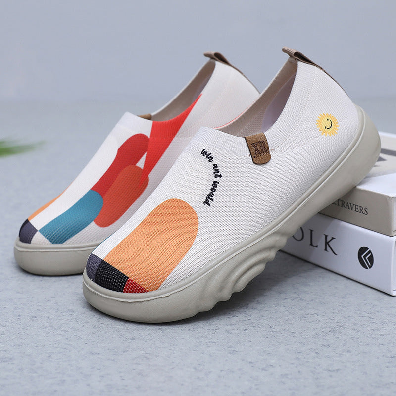 Women's Trendy Painted Casual Shoes Soft Bottom Soft Surface Platform