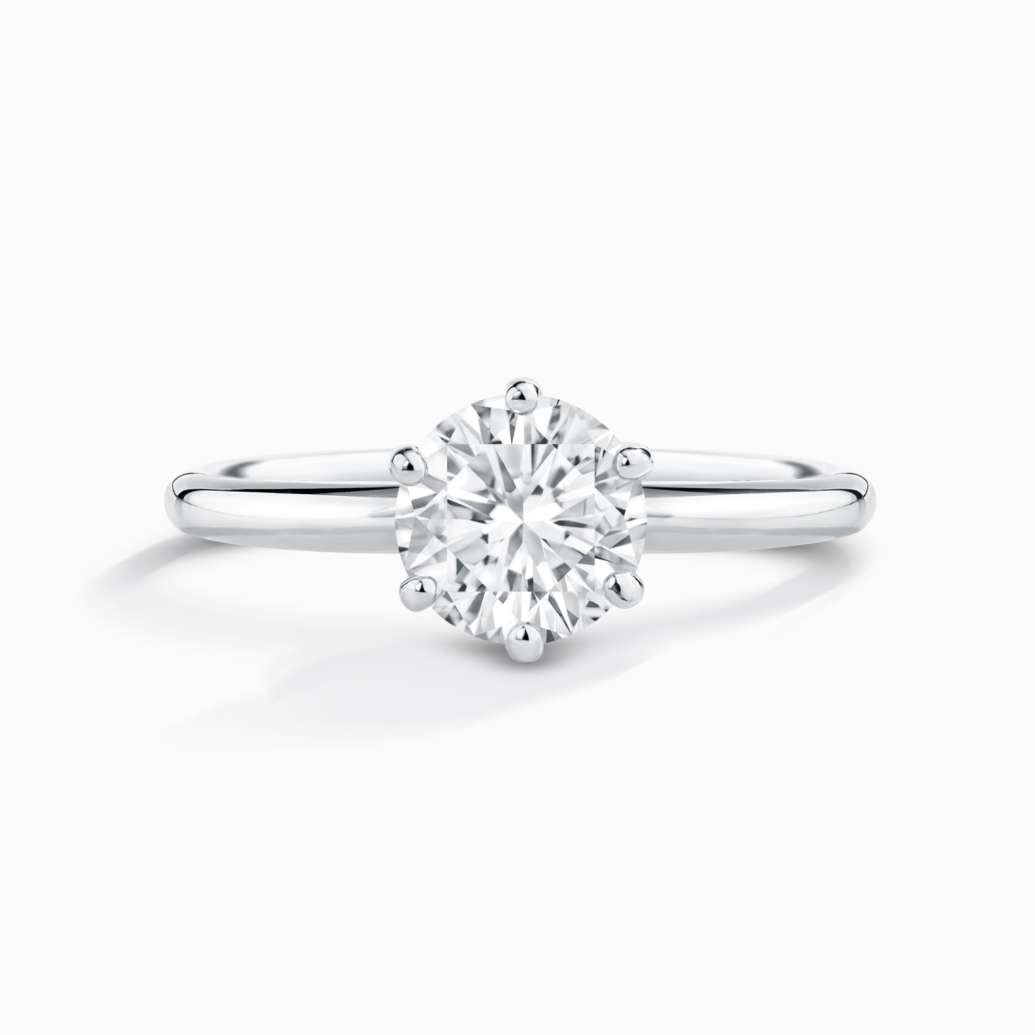 Bague de fiançailles solitaire en moissanite ronde de 1 carat, en argent sterling