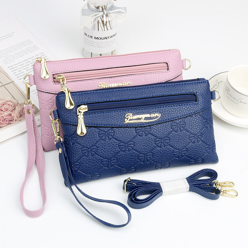Bags Women's Fashion New Women's Small Bag Crossbody Bag Casual Embossed Soft Material Women's Clutch Mobile Phone Coin Purse