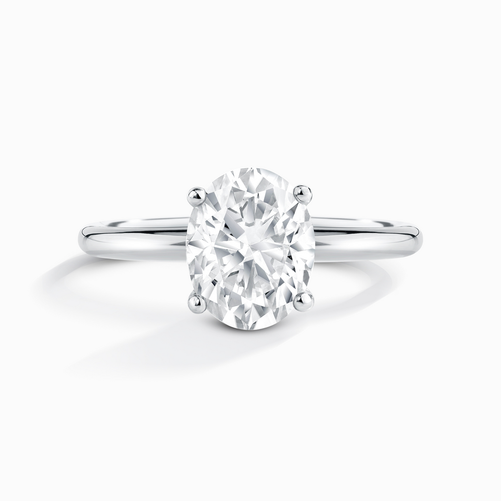 Bague de fiançailles solitaire ovale en moissanite de 2 carats, en argent sterling