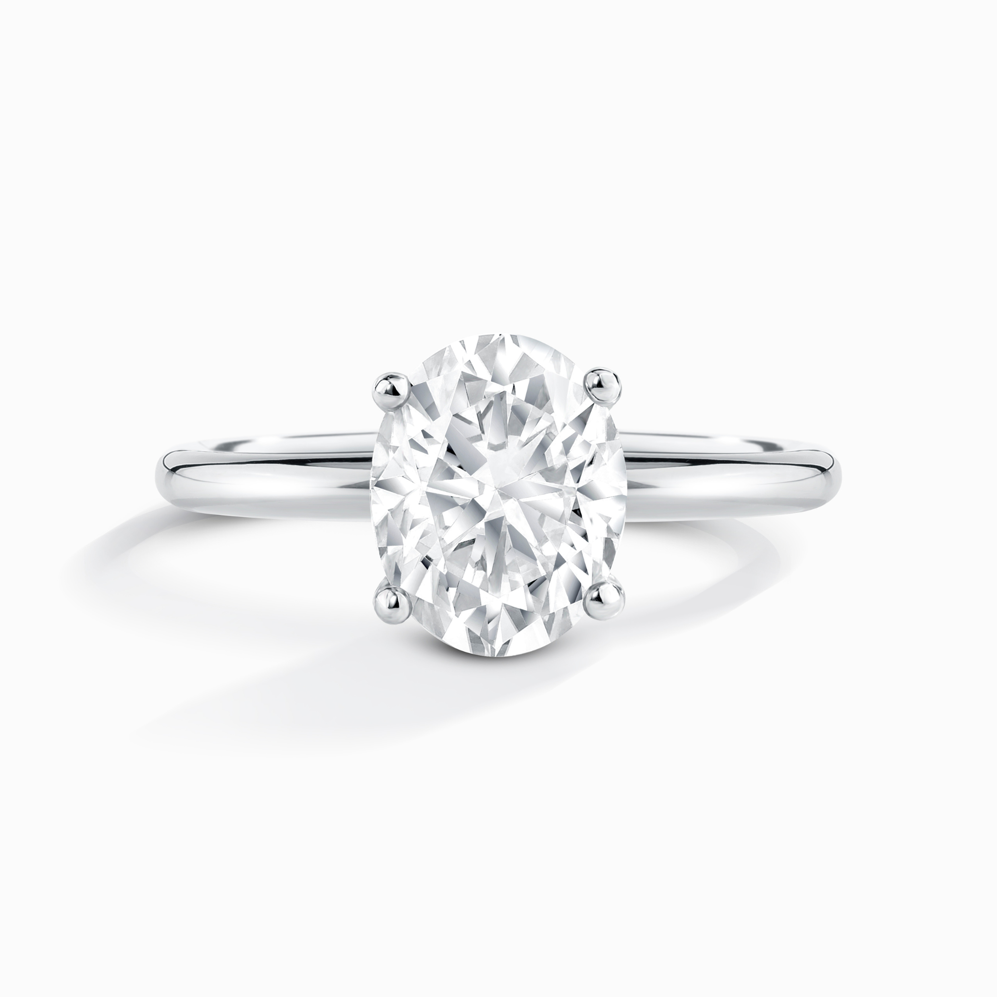 Bague de fiançailles solitaire ovale en moissanite de 2 carats, en argent sterling