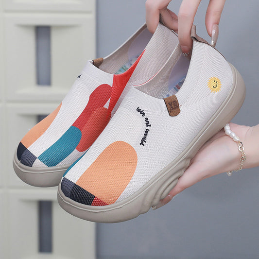 Women's Trendy Painted Casual Shoes Soft Bottom Soft Surface Platform