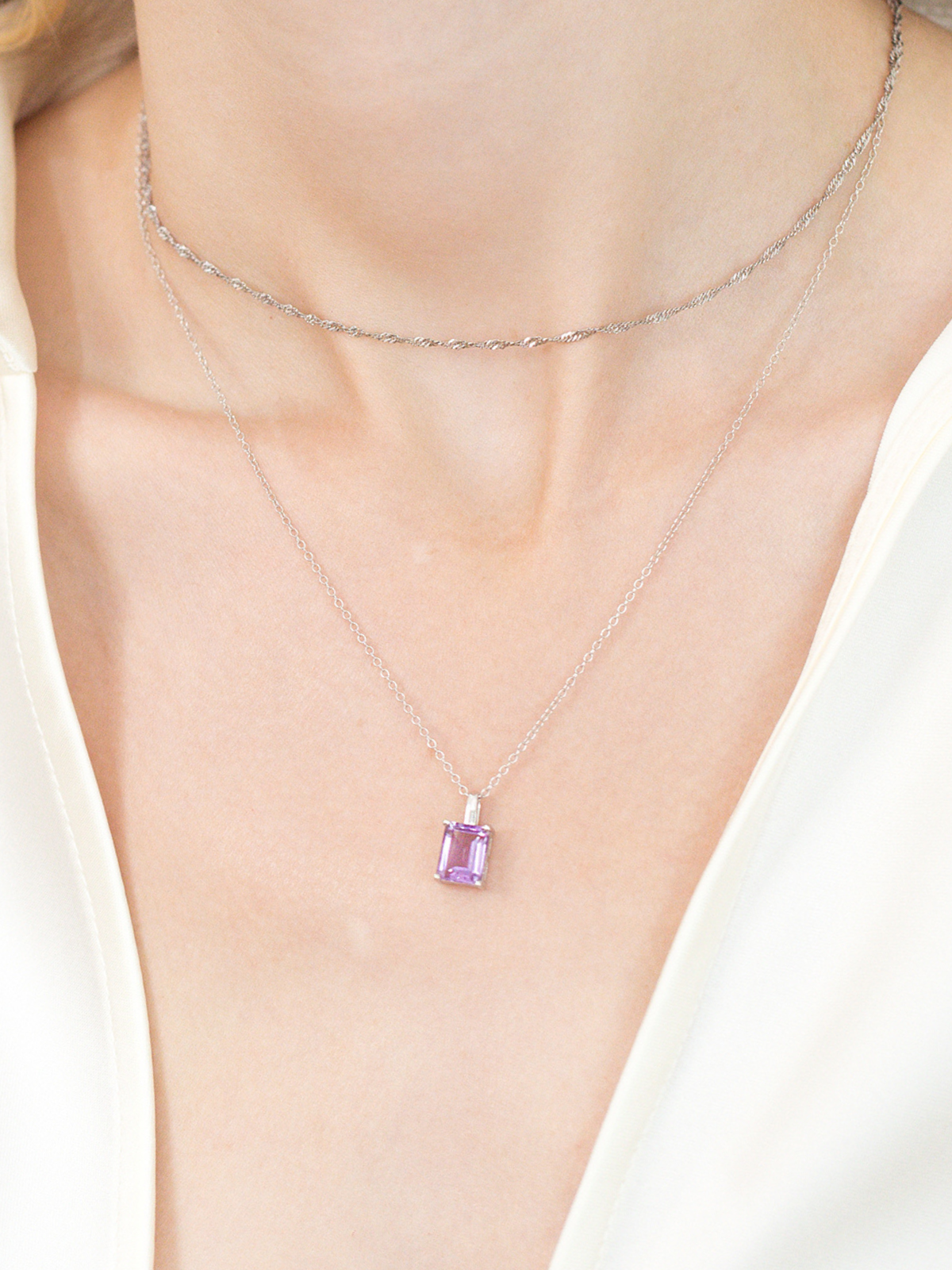 Collier à chaîne torsadée en argent sterling