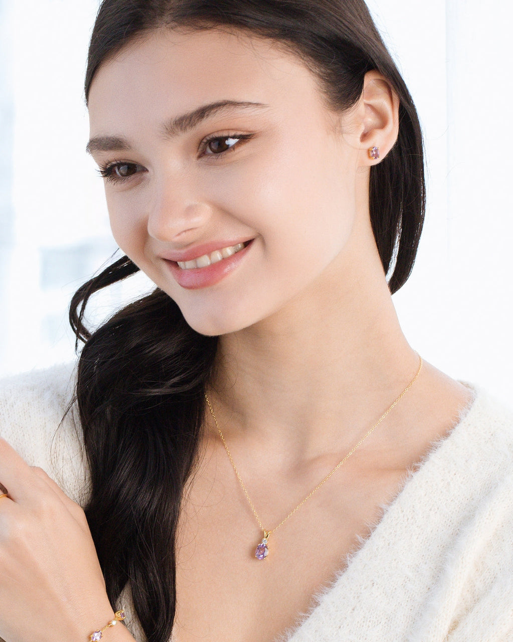 Komplettes Set – Amethyst-Schmuckset in 18-karätigem Gold Vermeil