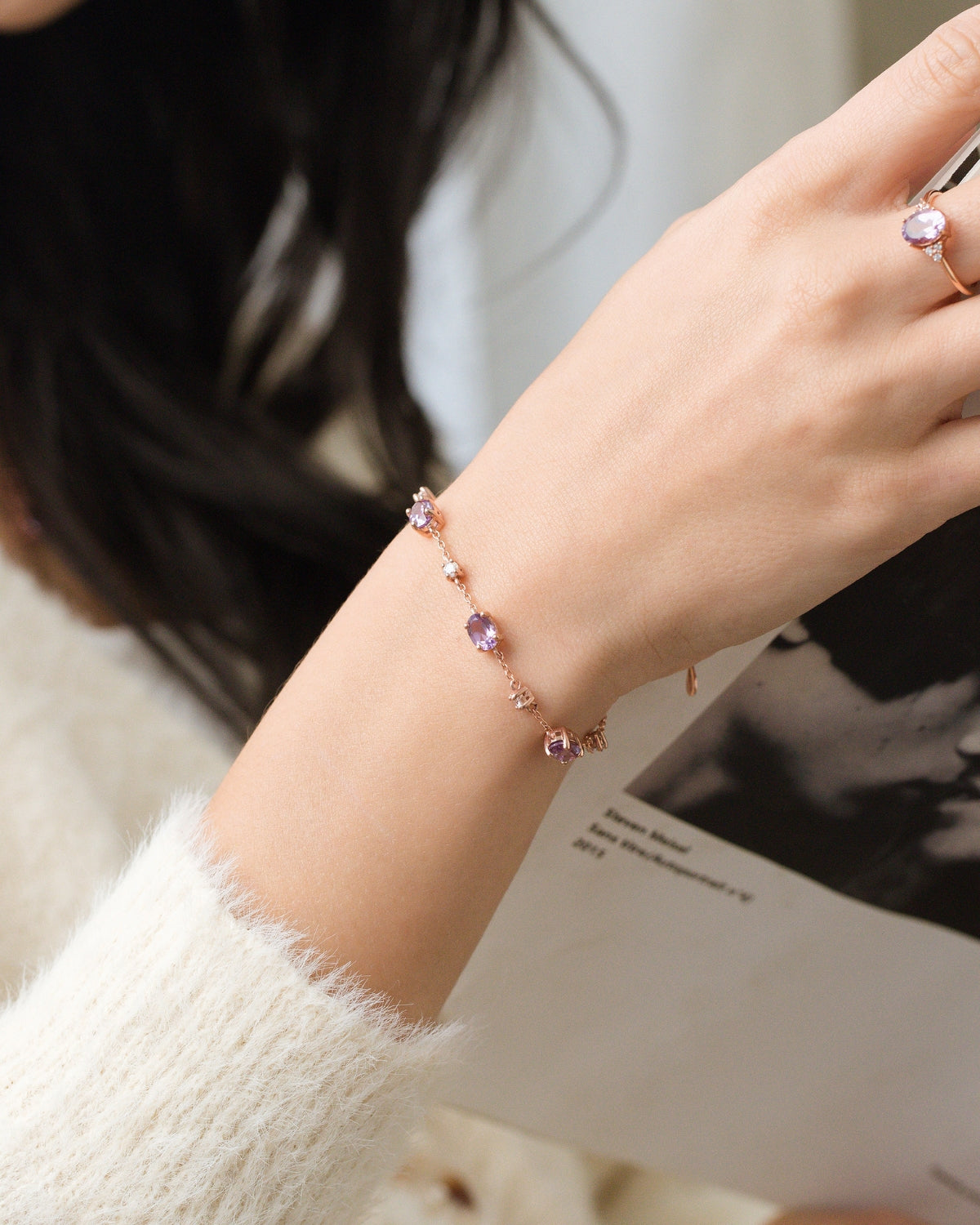 Essentielles Amethyst-Schmuckset in 18-karätigem Roségold-Vermeil