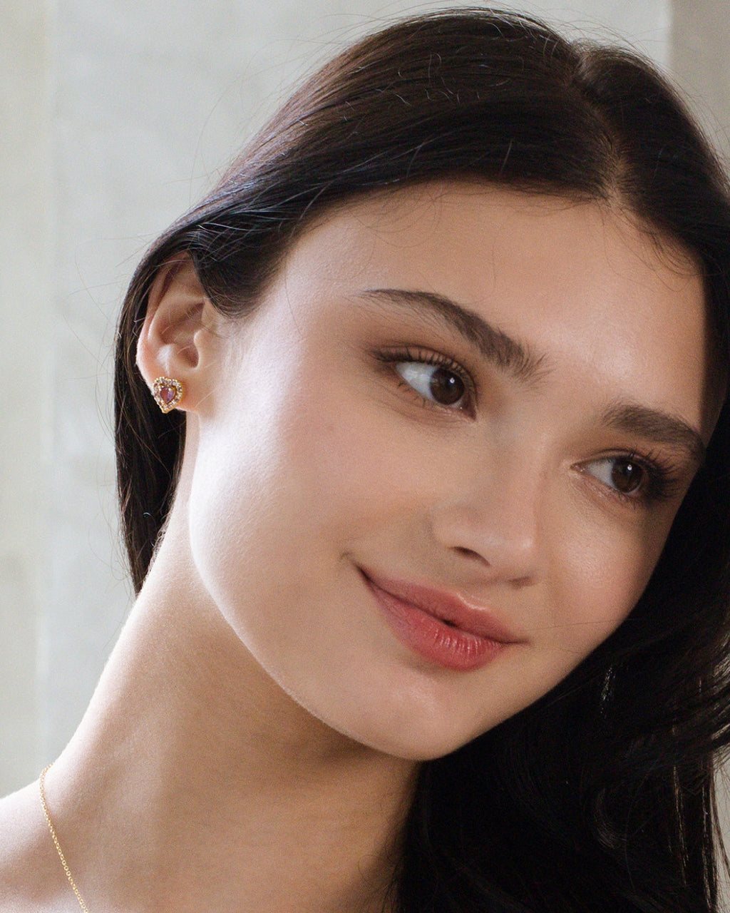 Ensemble de bijoux en vermeil d'or 18 carats avec améthyste lavande en forme de cœur violet