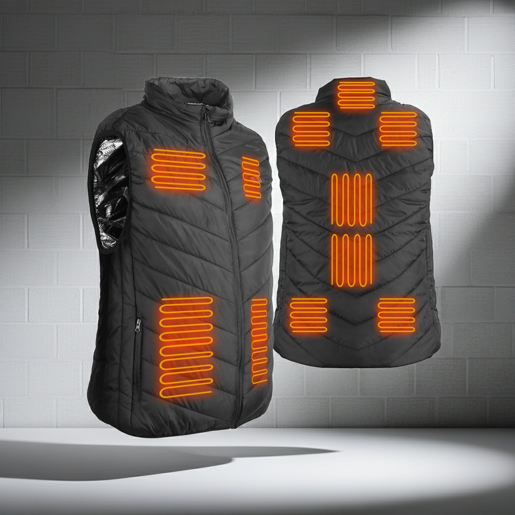 Gilet chauffant électrique USB pour homme et femme, manteau chauffant thermique avec 3 niveaux de température (1 pièce)