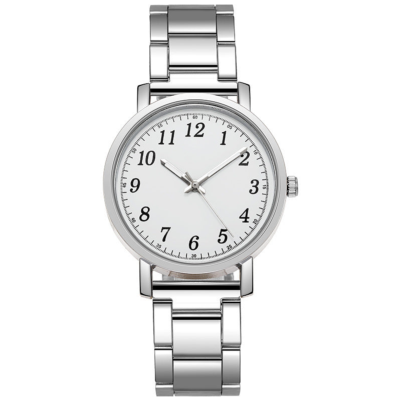 Men's And Women's Fashion Simple Steel Belt Quartz Watch