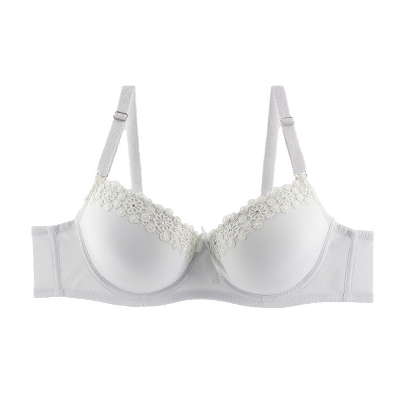 Simple New Style Embroidered Bra With Diamonds