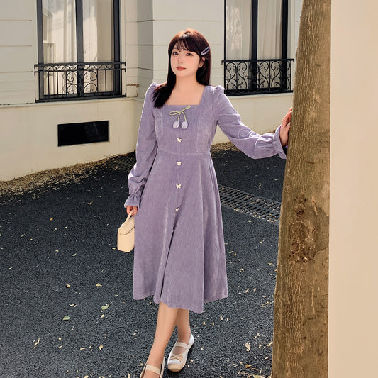 Women's Square Collar Three-dimensional Tulip Dress