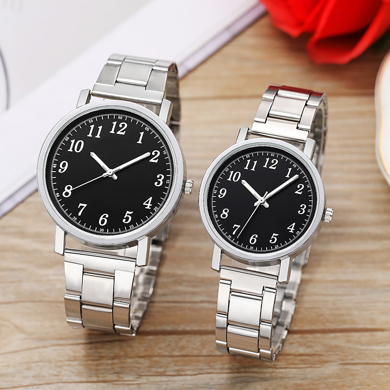 Men's And Women's Fashion Simple Steel Belt Quartz Watch