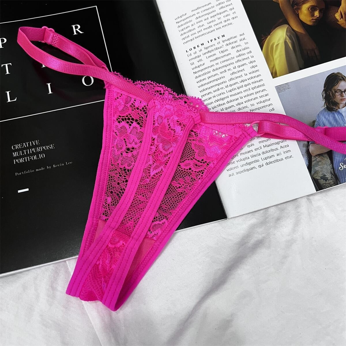 Hollow Lace Adjustable Buckle Low Waist Soft Comfortable Underwear Women