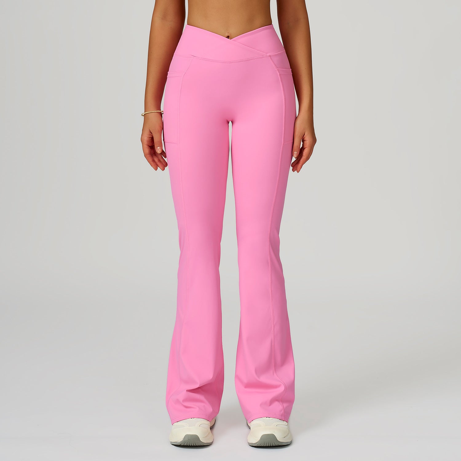 High Waist Nude Feel Bell-bottom Pants Women's Casual Sports Pants