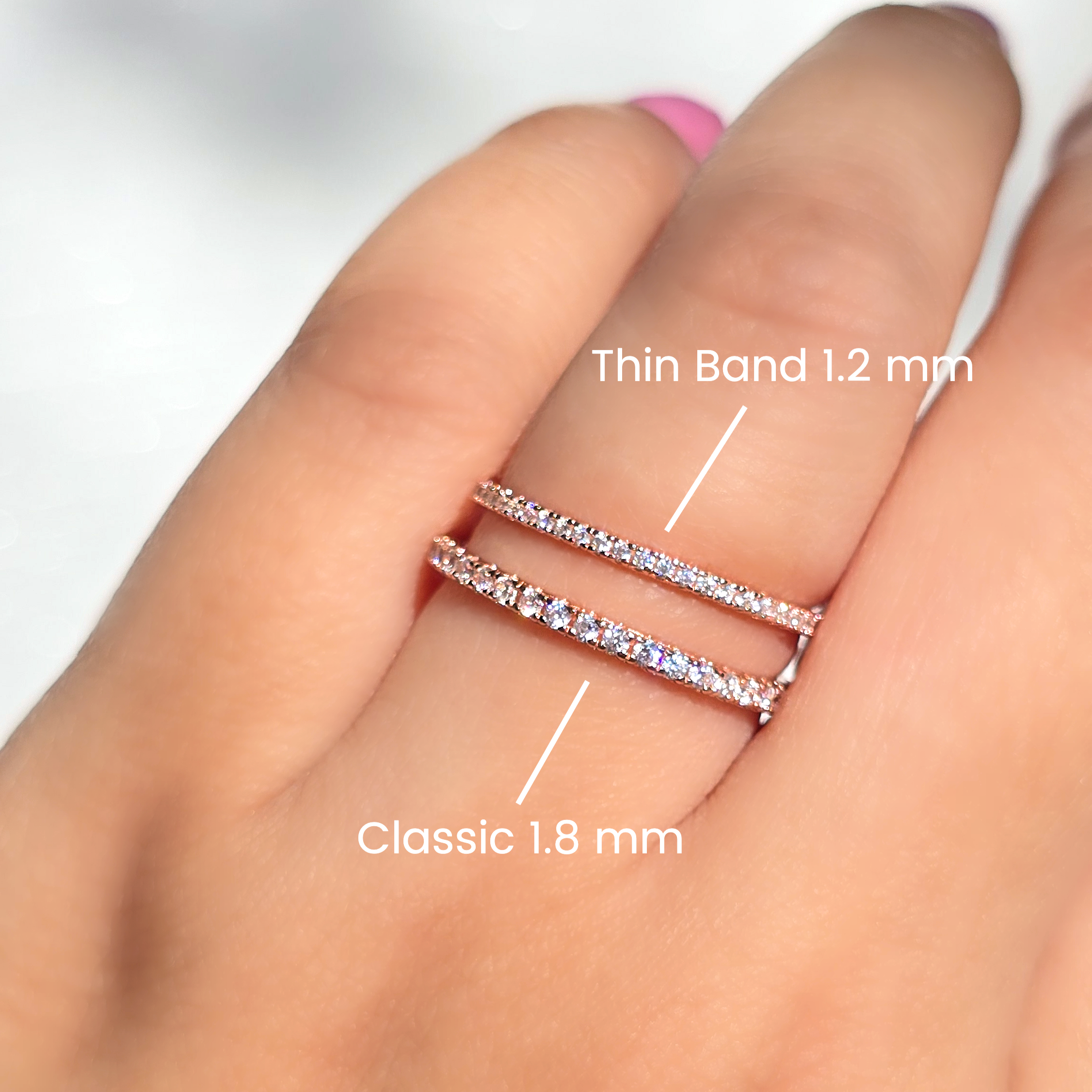 Slim Full Eternity Ring (1.2 mm) in Rose Gold