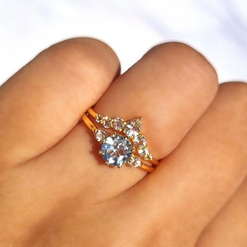 Selene Blue Topaz Ring Set in 18k Gold Vermeil