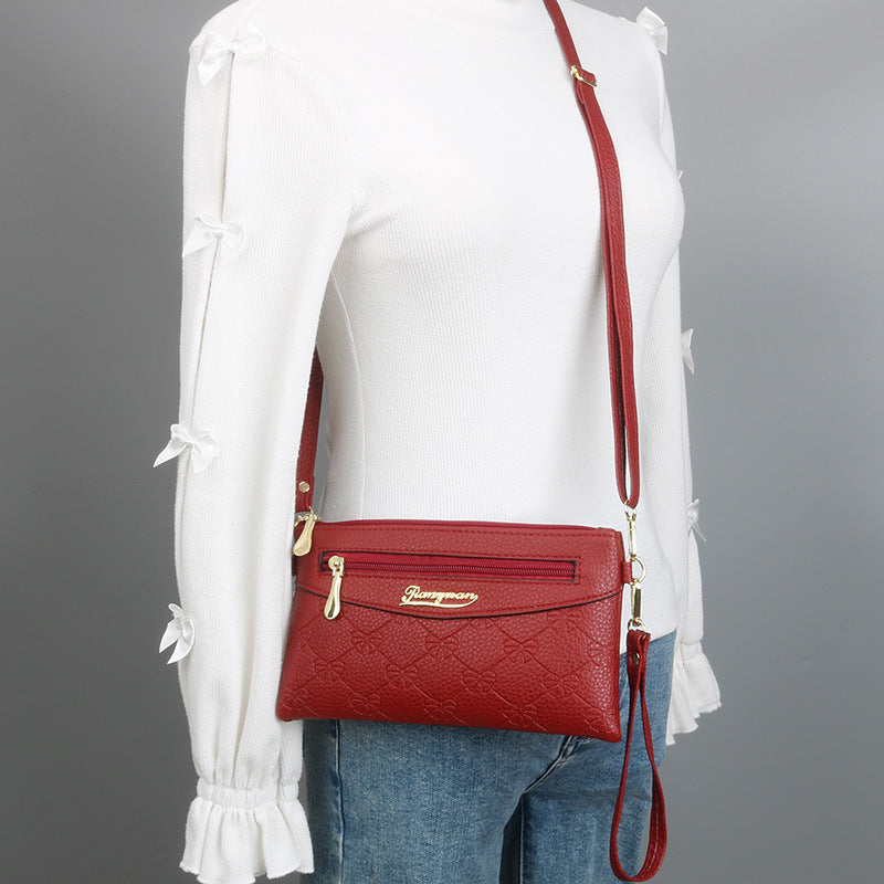 Bags Women's Fashion New Women's Small Bag Crossbody Bag Casual Embossed Soft Material Women's Clutch Mobile Phone Coin Purse