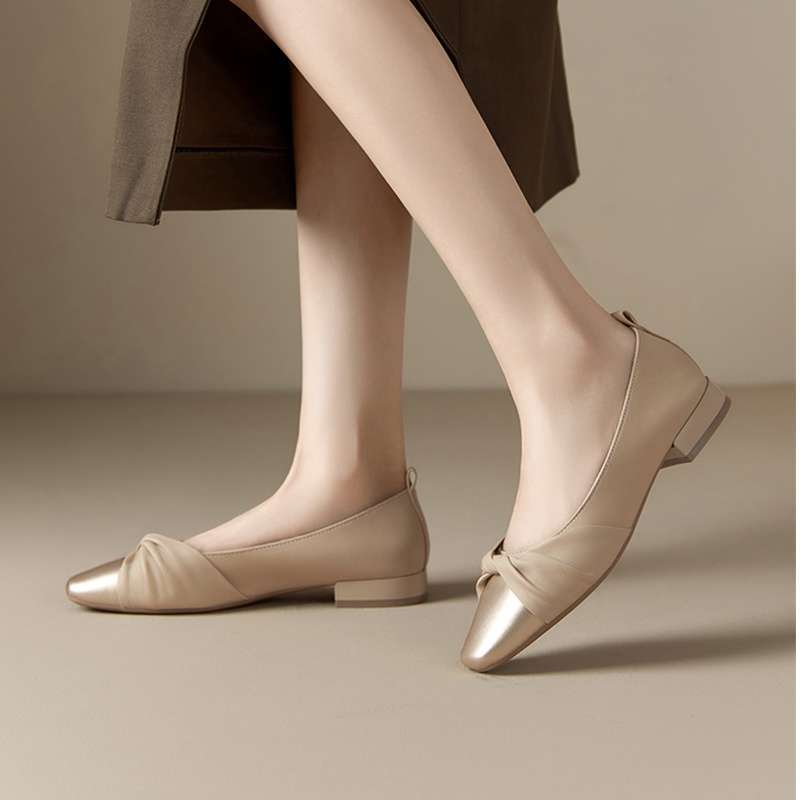 Low Heel Low-cut Pumps Spring Dress Soft Bottom Women's Gommino Kafuu French Mary Jane