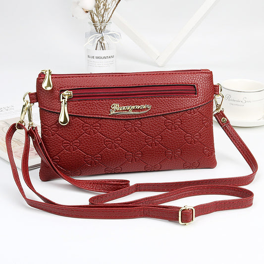 Bags Women's Fashion New Women's Small Bag Crossbody Bag Casual Embossed Soft Material Women's Clutch Mobile Phone Coin Purse