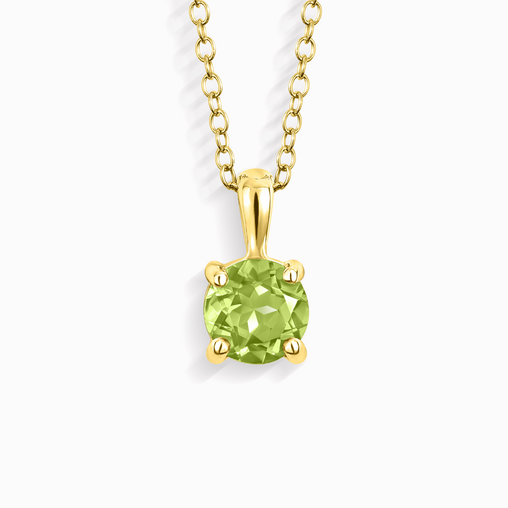 Collier pendentif solitaire péridot en or vermeil 18 carats