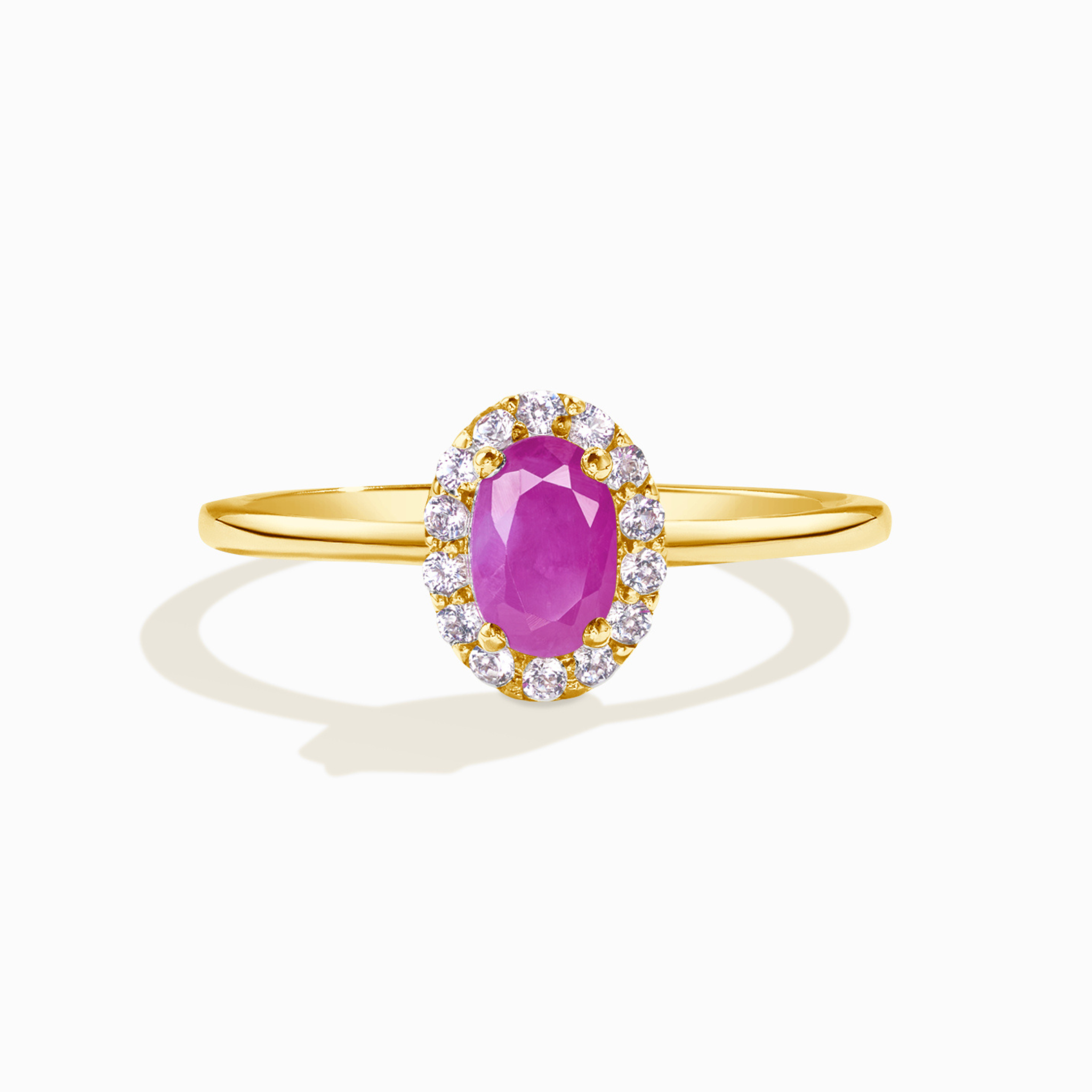 Bague en rubis sur vermeil d'or 18 carats 