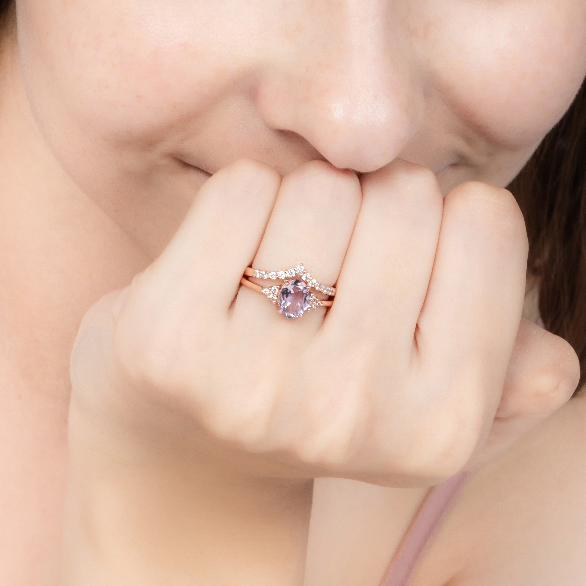 Wishbone Curved Eternity Ring in 18k Rose Gold Vermeil