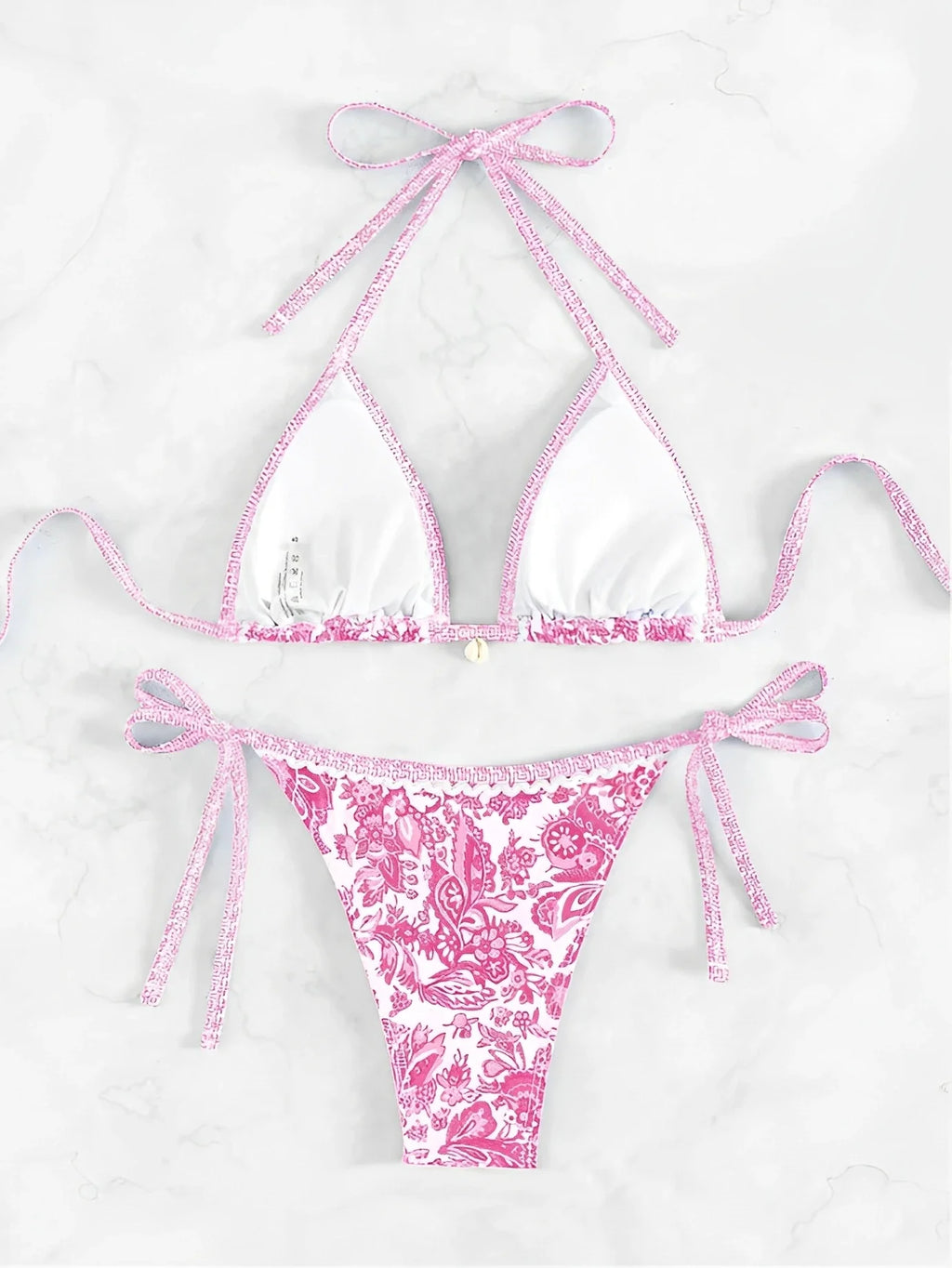 2025 Halter String Triangle Two Piece Bikini Women Swimwear Female Swimsuit Bathers Bathing Swimming Suit Beachwear Summer