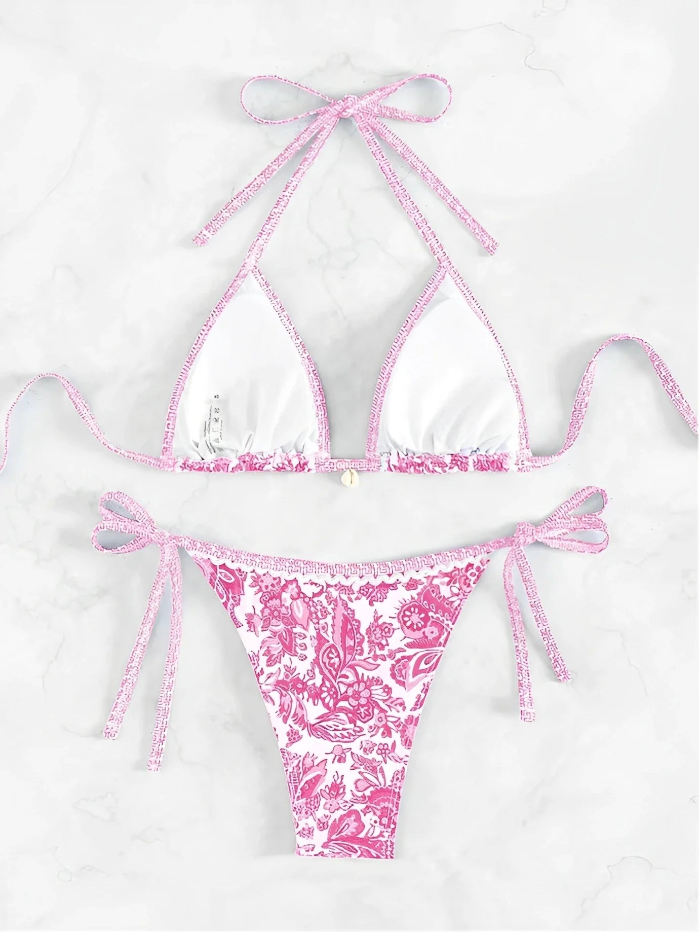 2025 Halter String Triangle Two Piece Bikini Women Swimwear Female Swimsuit Bathers Bathing Swimming Suit Beachwear Summer