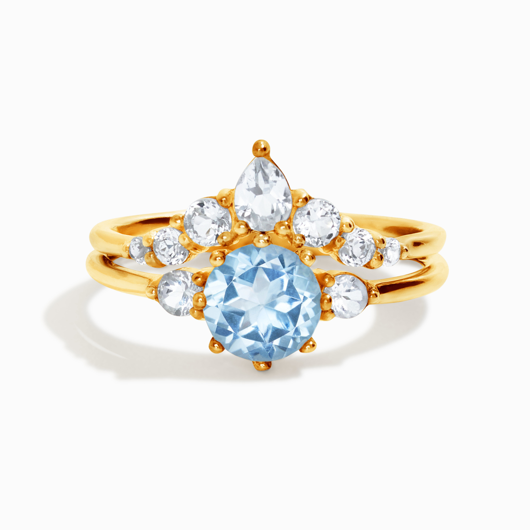 Bague Selene en topaze bleue sertie dans du vermeil en or 18 carats 