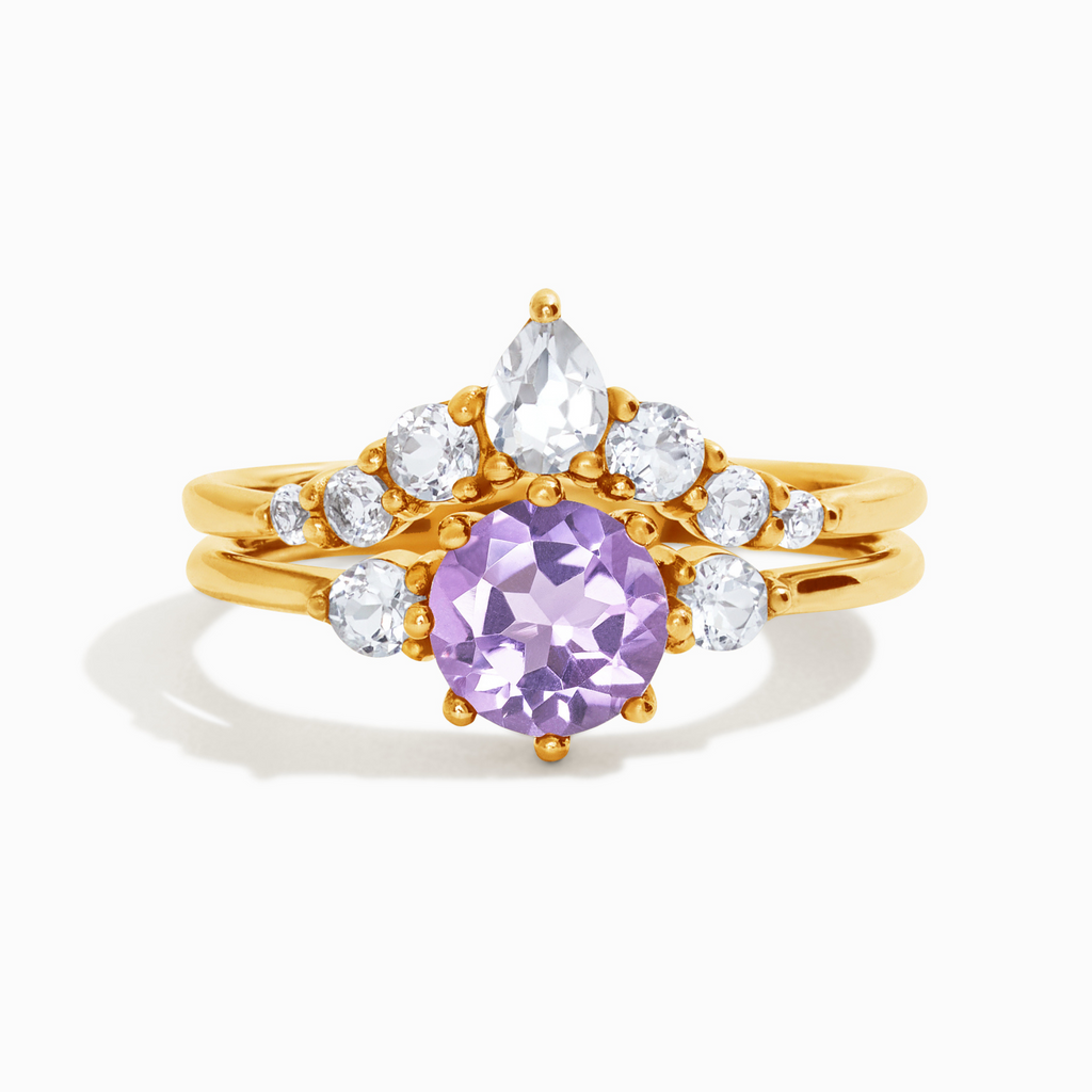 Bague Selene en améthyste lavande sertie dans du vermeil en or 18 carats