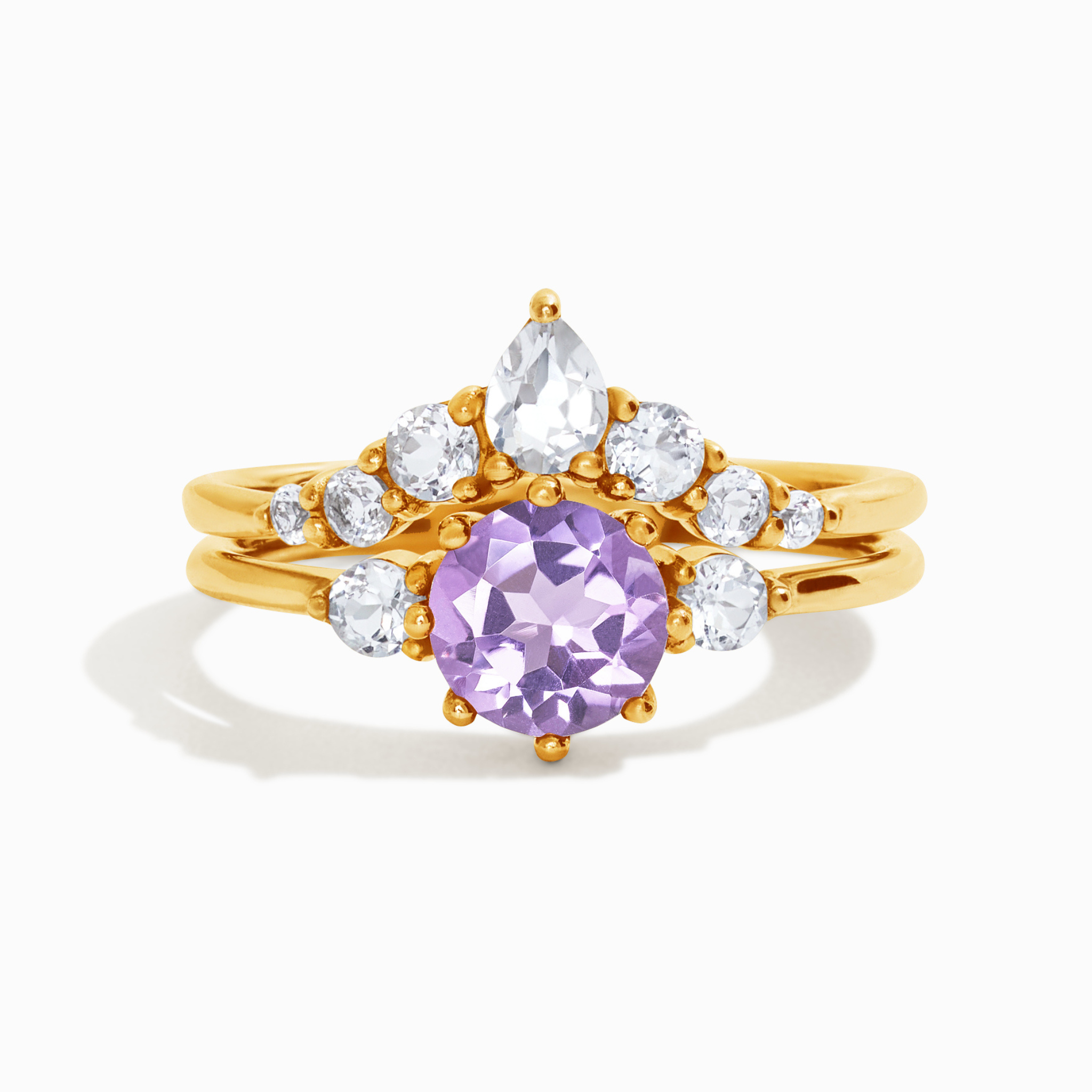 Bague Selene en améthyste lavande sertie dans du vermeil en or 18 carats