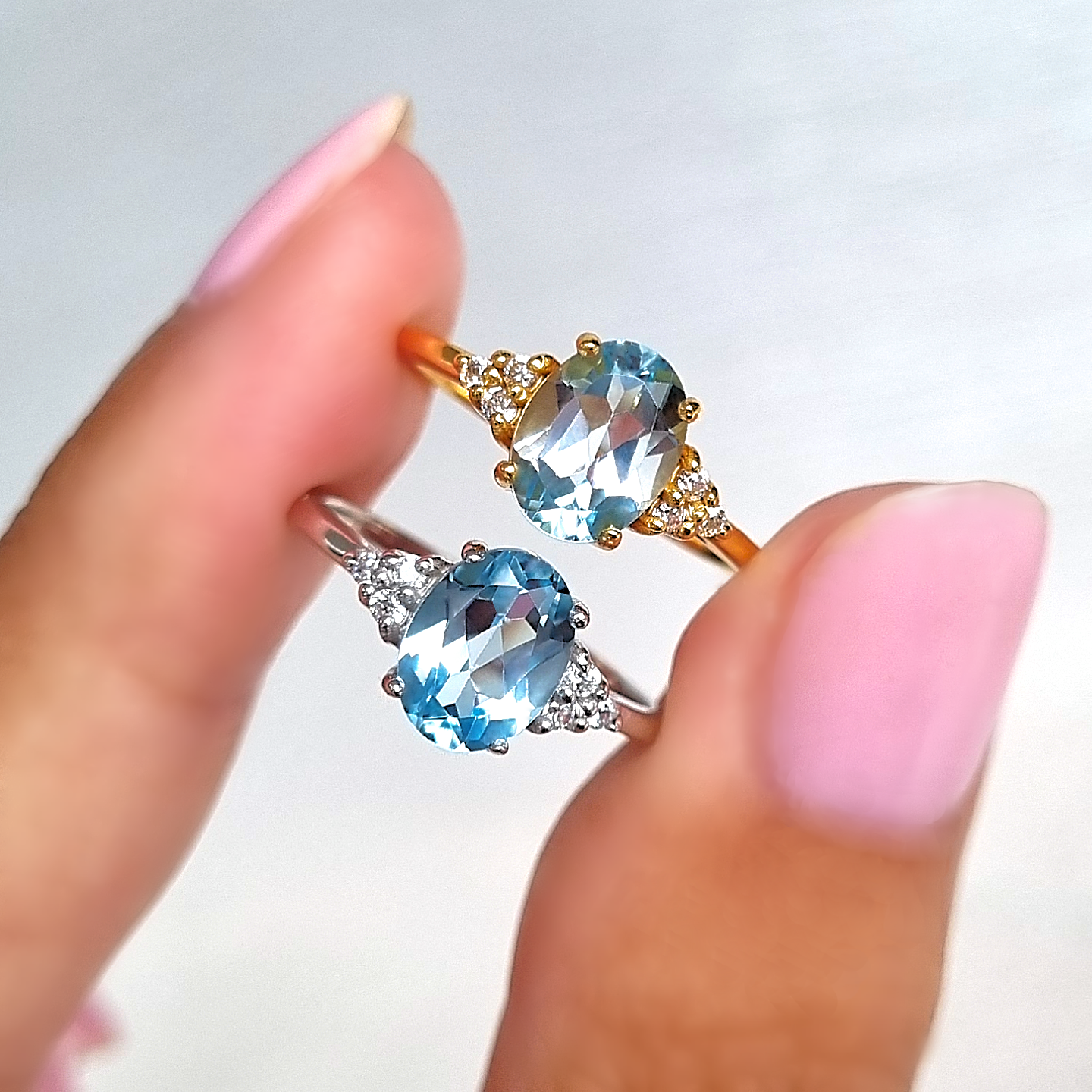 Sky Blue Topaz Ring in 18k Gold Vermeil