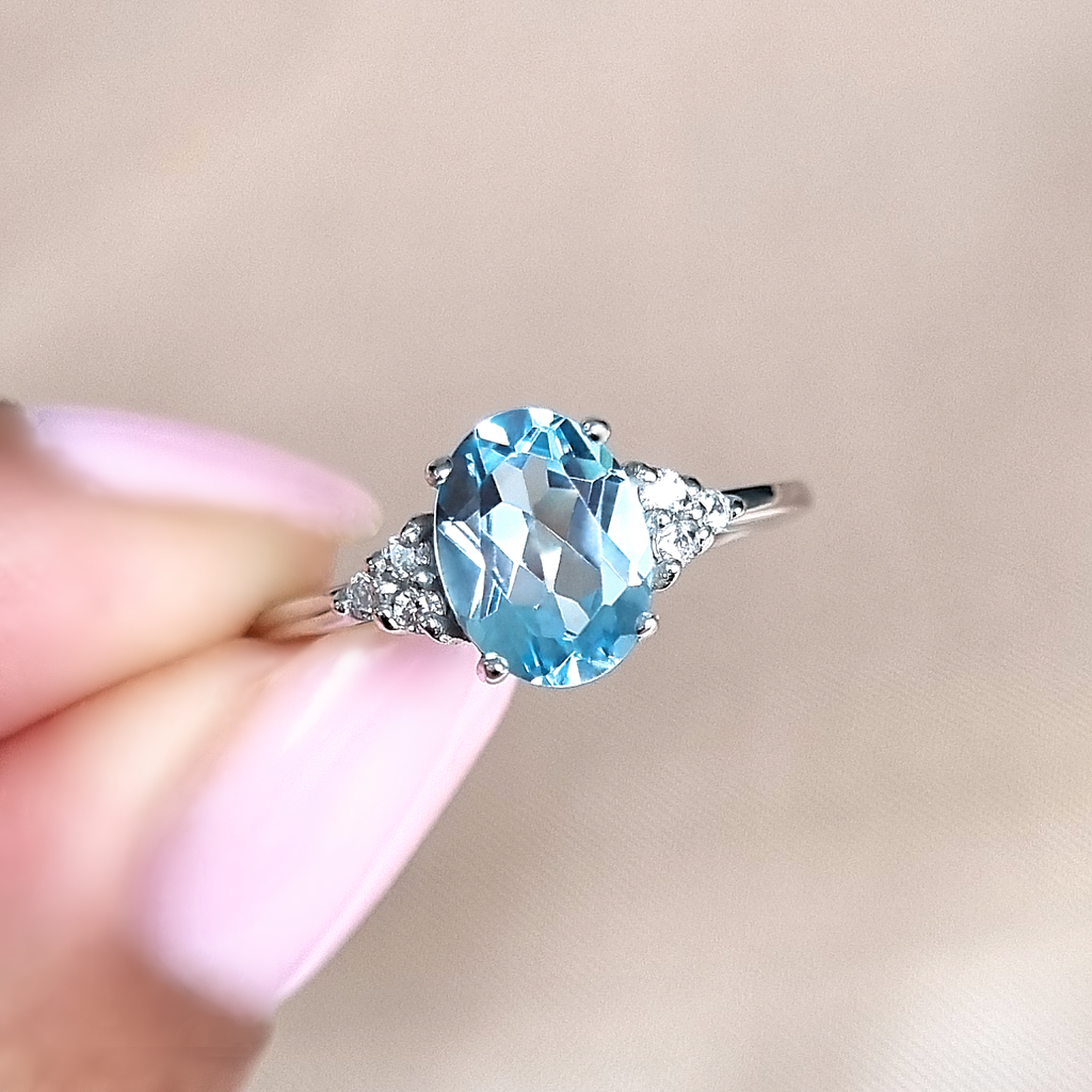 Sky Blue Topaz Ring in Sterling Silver